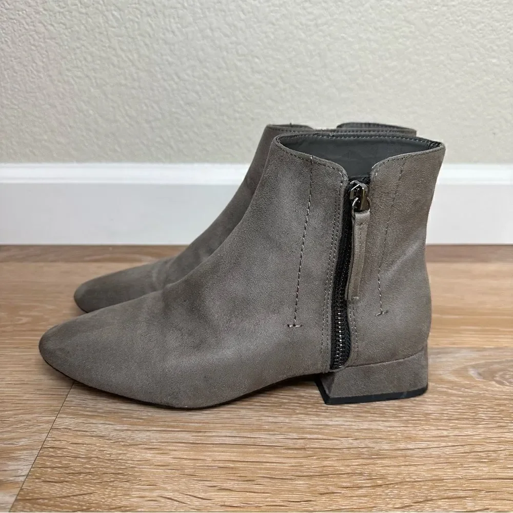 Zara Basic Collection Gray Suede Ankle Boots, Size 5